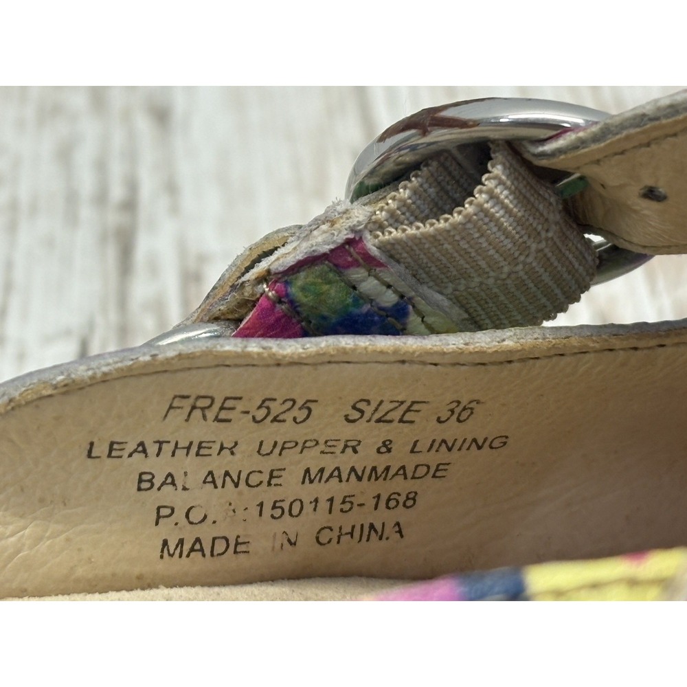 Alegria Freesia Mary Jane Mule Clogs Leather Multicolor Floral US 6 EU 36 - Picture 2 of 9